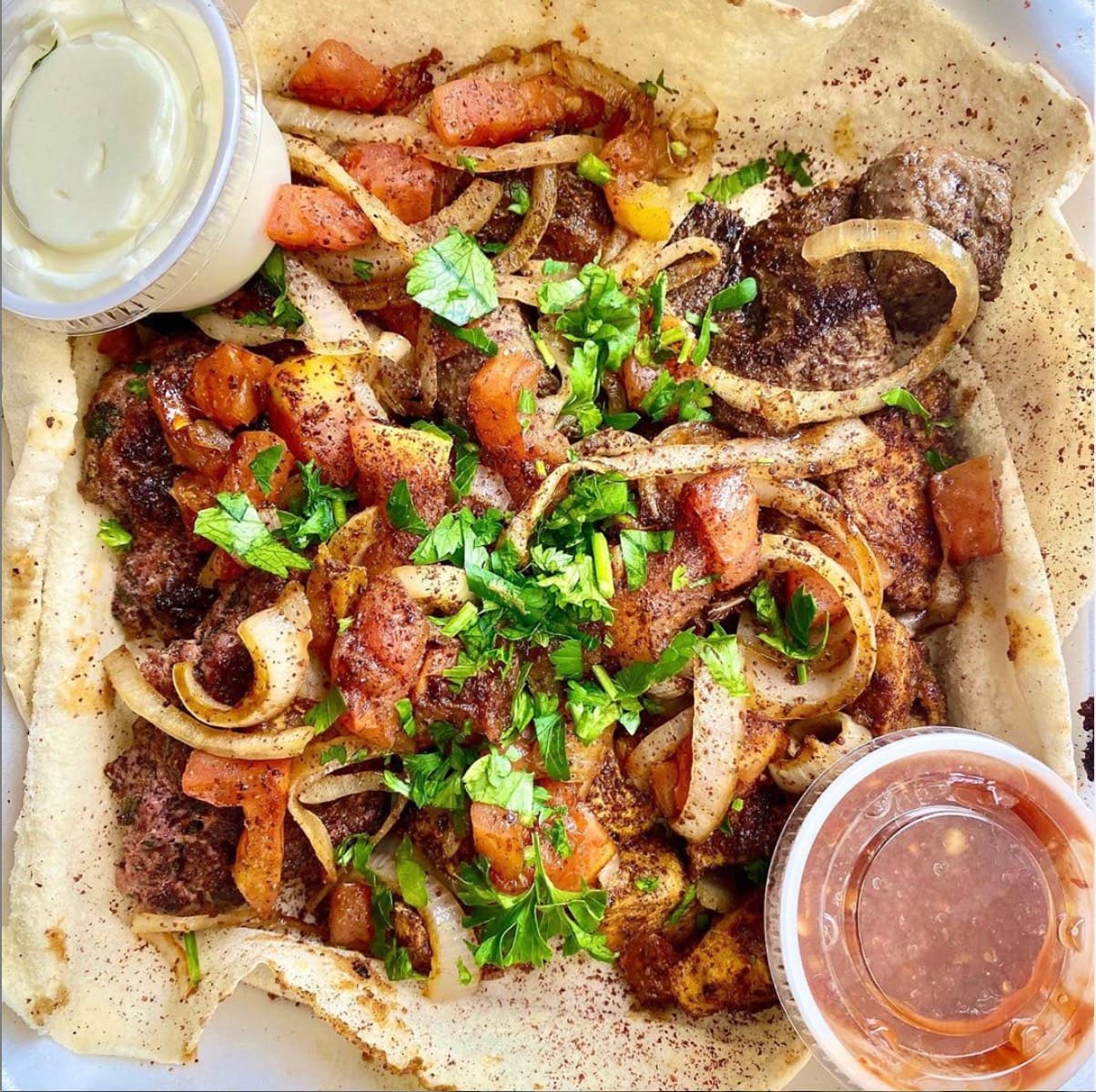 Photo of open pita wrap
